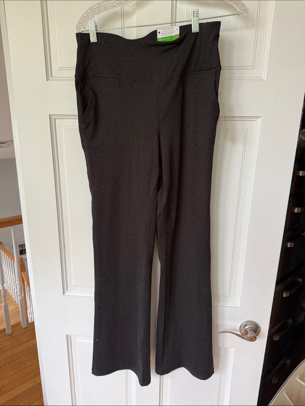 GAIAM Zen Marled Flare Leggings - Black Heather